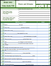FREE Differentiated Worksheet for the Bill Nye - The Science Guy * - Rivers and Streams Episode Free Worksheet / Video Guide