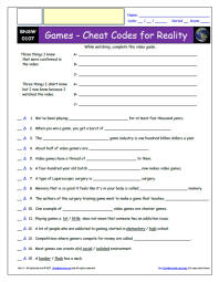 FREE Differentiated Worksheet for Bill Nye Saves the World *-  Games - Cheat Codes for Reality - Episode FREE Differentiated Worksheet / Video Guide
