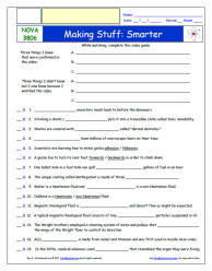 FREE Differentiated Worksheet for NOVA * - Making Stuff: Smarter  - Episode FREE Differentiated Worksheet / Video Guide