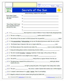 FREE Differentiated Worksheet for NOVA * - Secrets of the Sun - Episode FREE Differentiated Worksheet / Video Guide