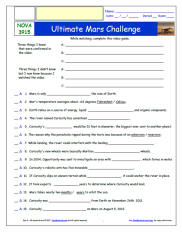 FREE Differentiated Worksheet for NOVA * - Ultimate Mars Challenge  - Episode FREE Differentiated Worksheet / Video Guide