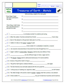 FREE Worksheet for the NOVA S45E06 *- Treasures of Earth - Metals Episode FREE Differentiated Worksheet / Video Guide