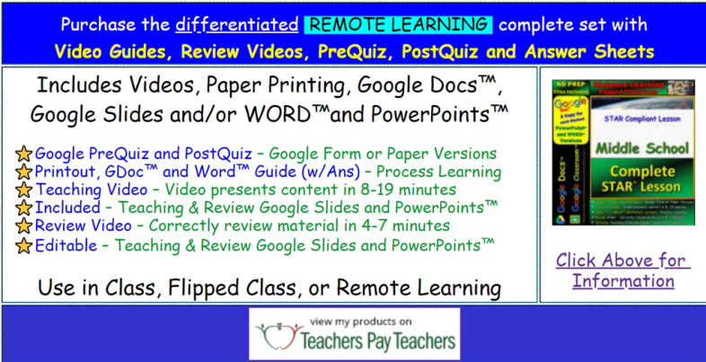 FREE Middle School Science Video Lessons - STAR** Compliant Free Middle School Science Video Lessons for Distance Learning, Remote Learning, Flipped Classrooms and Online Learning