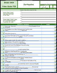 FREE Differentiated Worksheet for the Bill Nye - The Science Guy * - Earthquakes Episode Free Worksheet / Video Guide