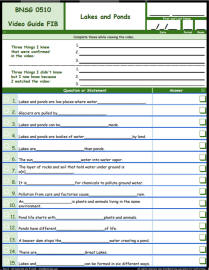 FREE Differentiated Worksheet for the Bill Nye - The Science Guy * - Lakes and Ponds Episode Free Worksheet / Video Guide