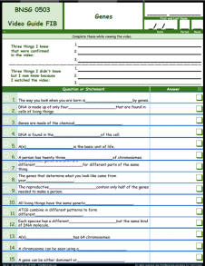 FREE Differentiated Worksheet for the Bill Nye - The Science Guy * - Genes Episode Free Worksheet / Video Guide