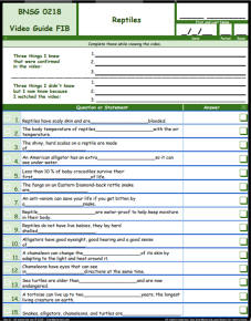 FREE Differentiated Worksheet for the Bill Nye - The Science Guy * - Reptiles Episode Free Worksheet / Video Guide