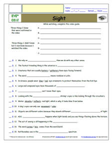 FREE Differentiated Worksheet for EYEWITNESS * - Sight - Episode FREE Differentiated Worksheet / Video Guide