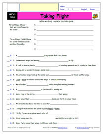 FREE Differentiated Worksheet for the Magic School Bus * - Taking Flight - Episode FREE Differentiated Worksheet / Video Guide