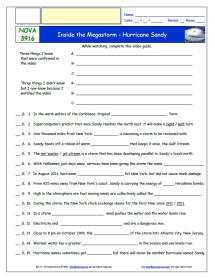 FREE Differentiated Worksheet for NOVA * - Inside the Megastorm - Hurricane Sandy  - Episode FREE Differentiated Worksheet / Video Guide